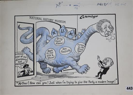 Arthur Steward Michael Cummings (1919-1997) Original cartoon - Arthur Scargill / Neil Kinnock  Arthur! How Can You! Just when I am try